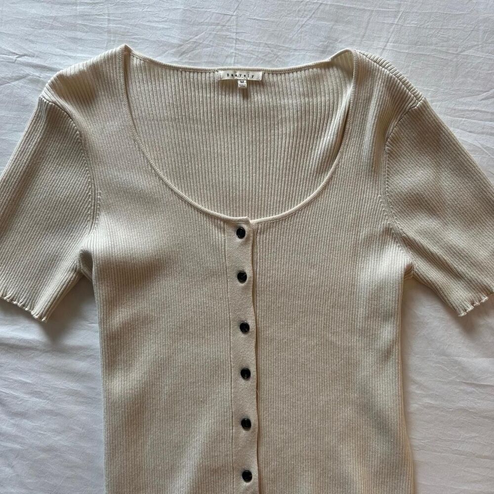 BAEVELY Women's Cream and Tan Cardigan